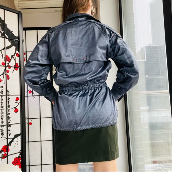 🚢 Reformation Vintage Metallic Belted Satin Trench Coat - Picture 11 of 16